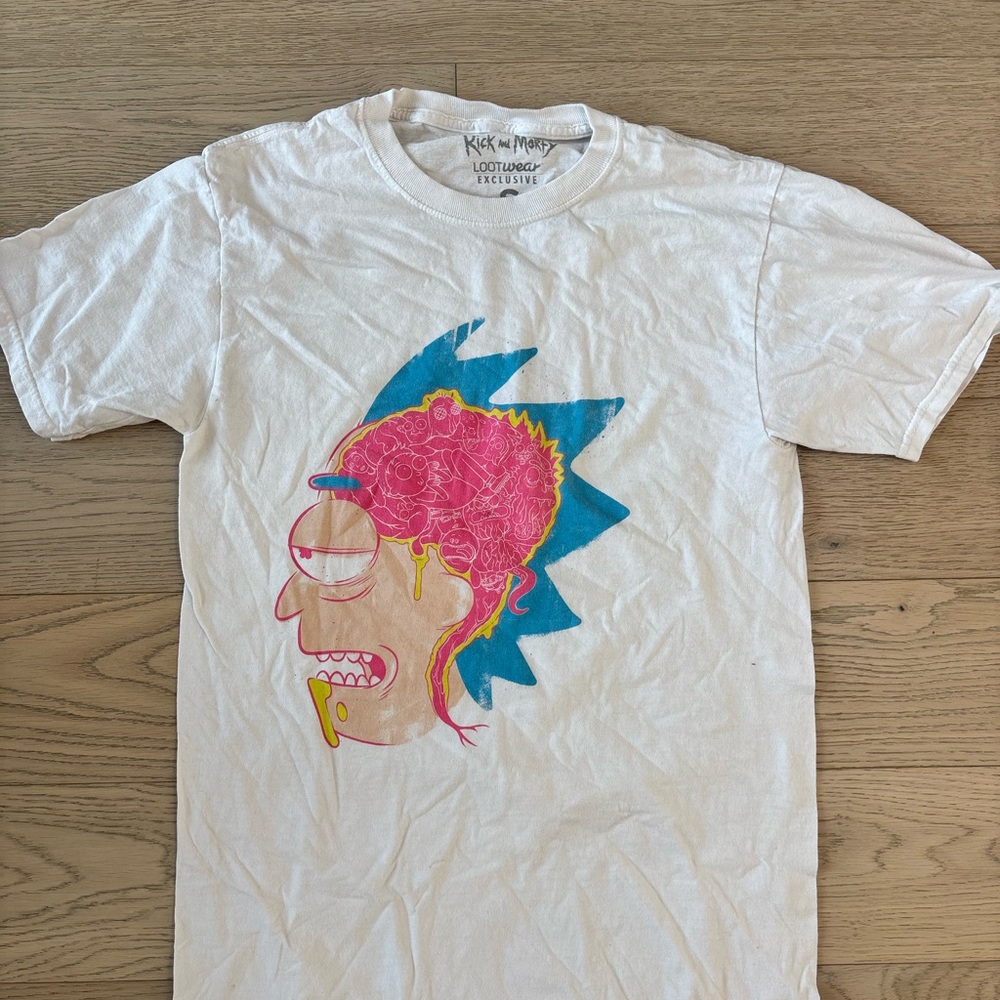 Rick & Morty White Graphic T-Shirt with Colorful Print